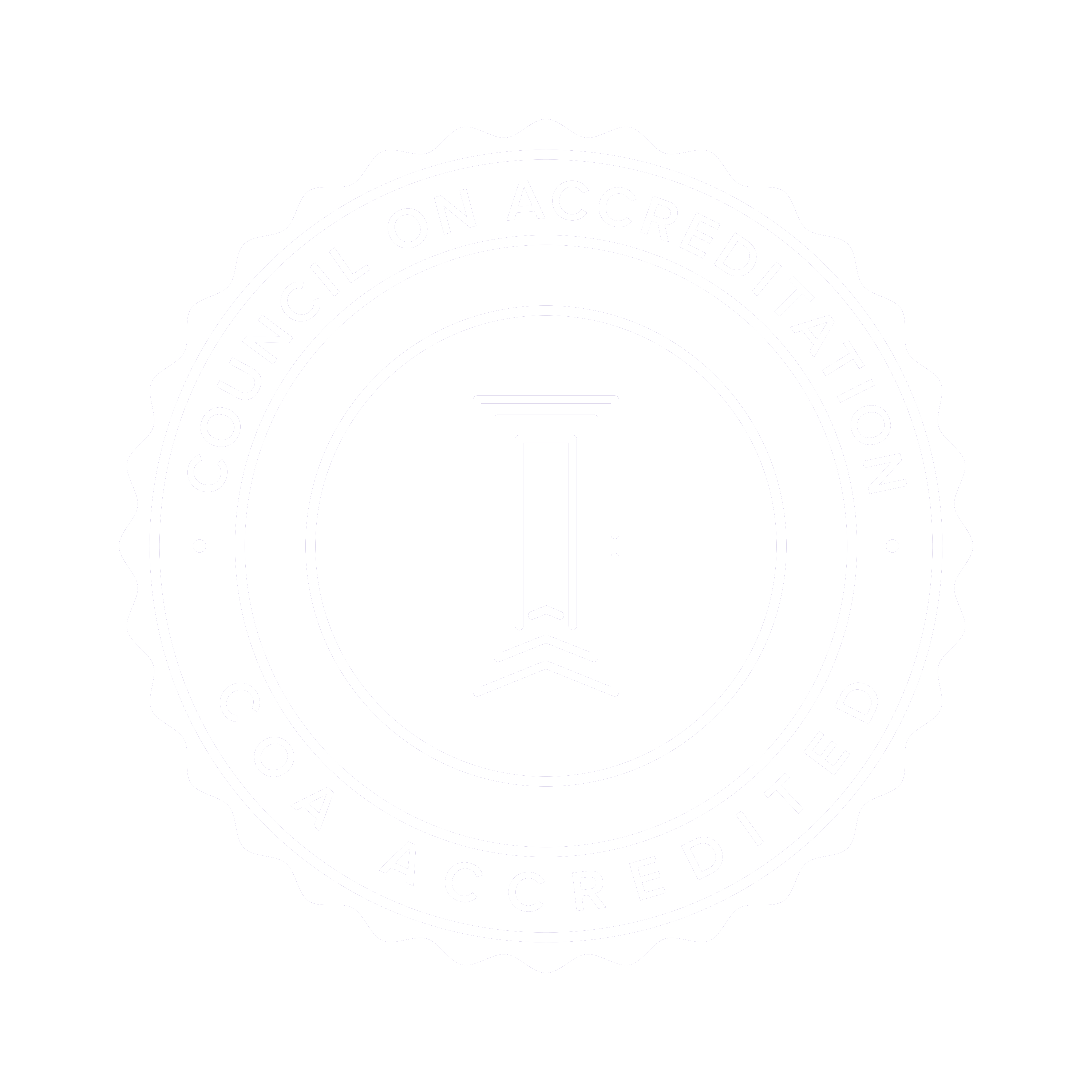 COA credential seal in white